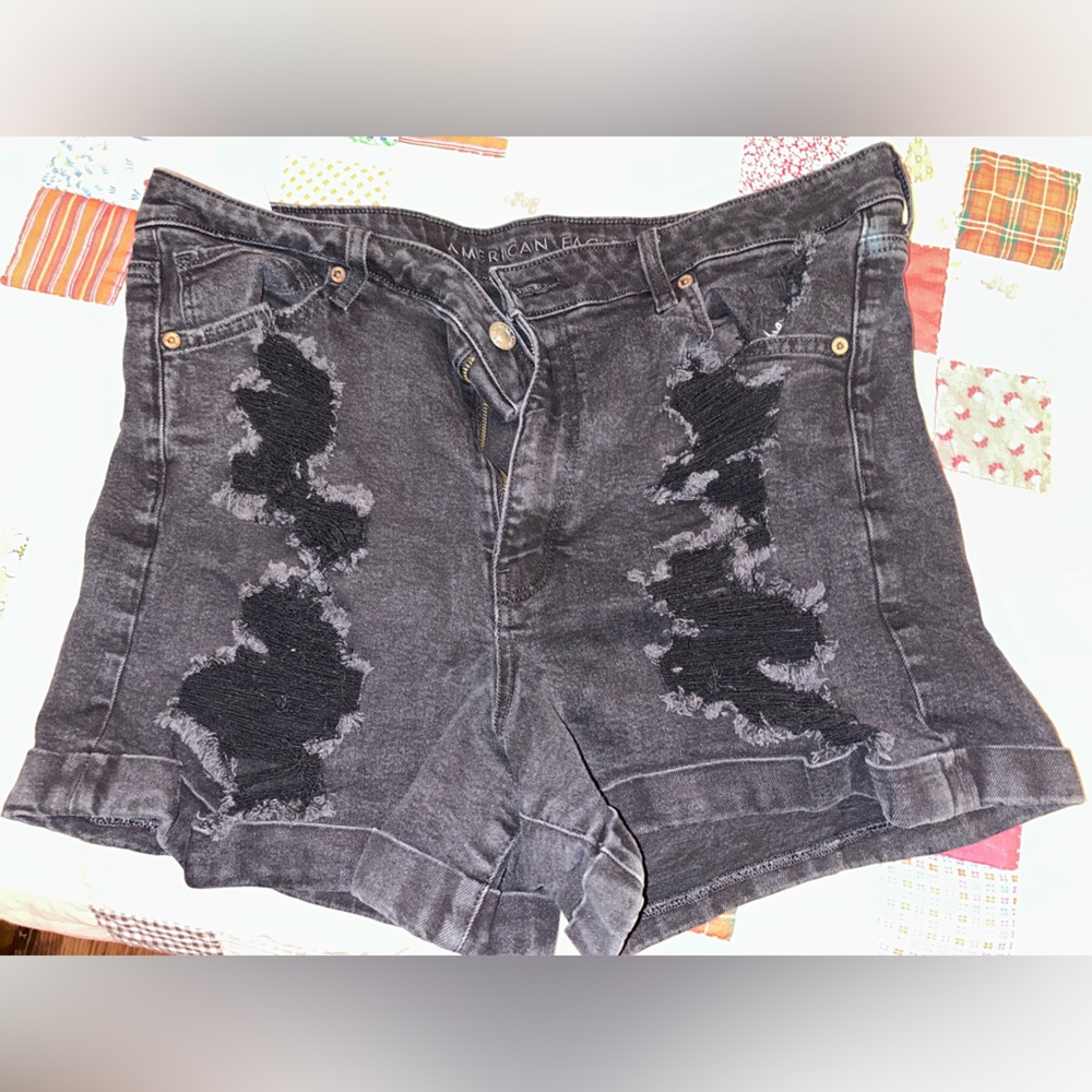 American Eagle Outfitters Charcoal Distressed Women's Jeans